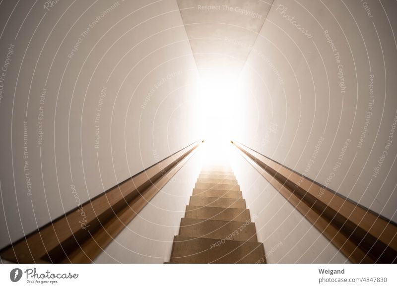 Into the light Light Stairs Sky Abstract Church Upward Downward stagger Sunlight Morning