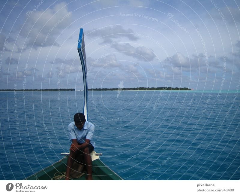 Iceland in the Sun Summer Island Human being Man Adults Water Sky Clouds Watercraft Blue Maldives Indian Ocean Colour photo Exterior shot Day Vacation photo