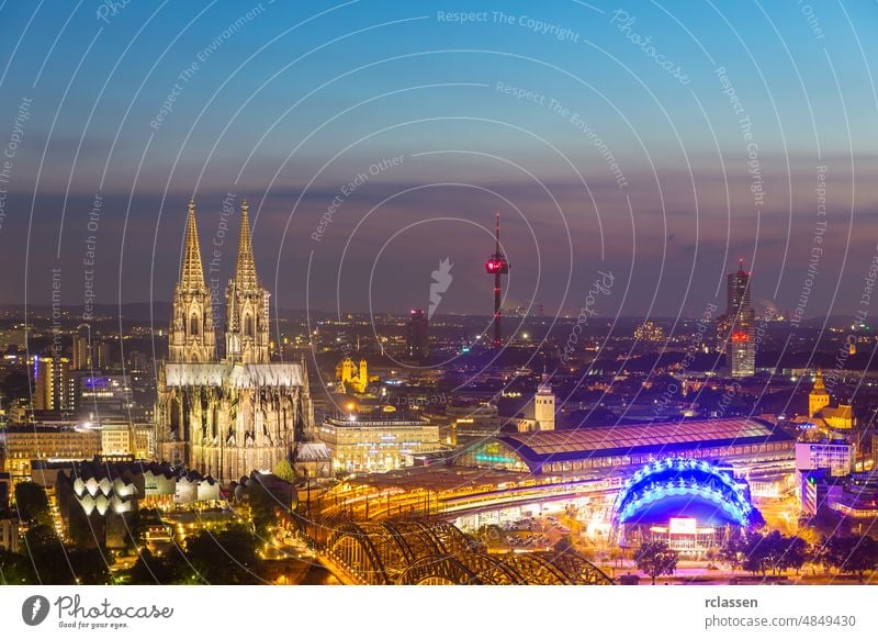 Cologne Cathedral at night cologne city cologne cathedral old town Rhine Hohenzollern bridge Germany river dom carnival kölsch church europe gothic tourism