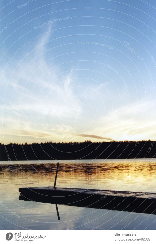 Sunset I Footbridge Lake Ocean Forest Moody Water Orange Sky