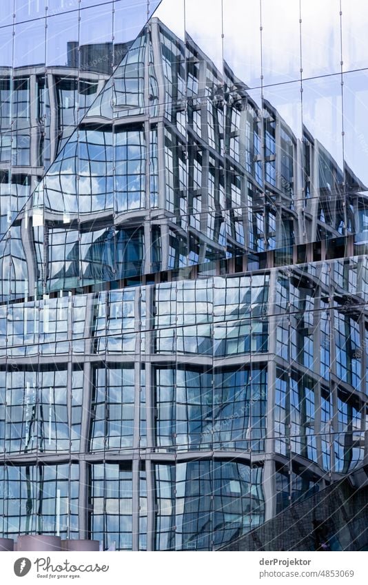 Reflection of the main station in a glass facade Sky Clouds Manmade structures Optimism Esthetic Uniqueness Building Architecture Force Success Elegant