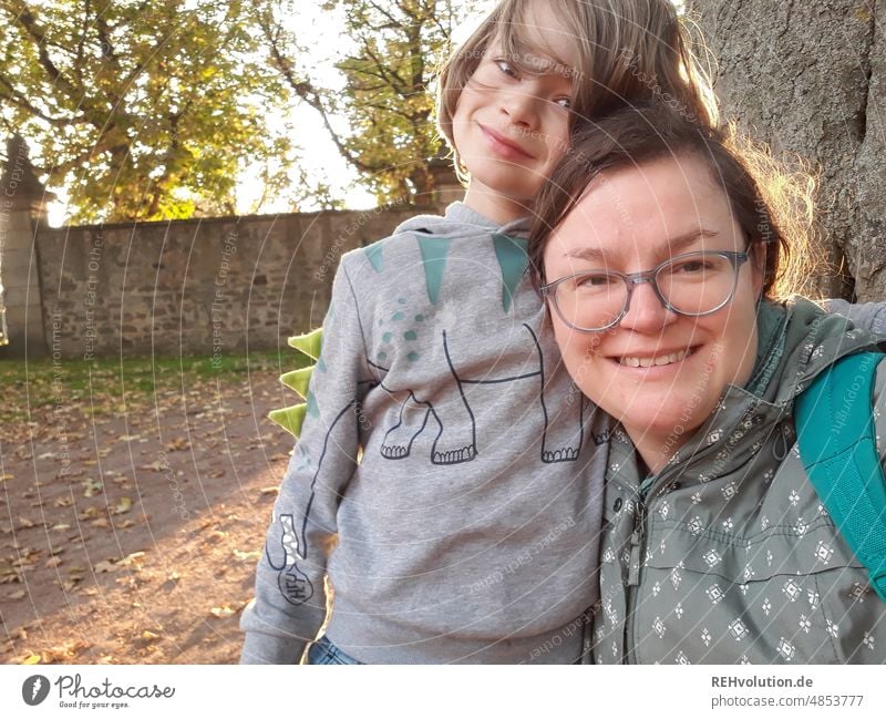 Mother with son in park Son Together Family & Relations relation Child Woman Love Infancy portrait Day naturally Joy Smiling Human being Looking into the camera