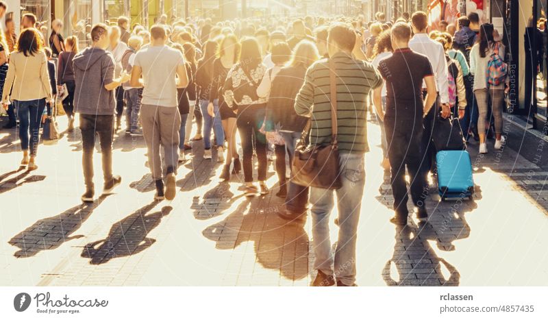 crowd of people in a shopping street congress exit seminar visitors cologne travel blurred future business concept frankfurt germany architecture group meeting