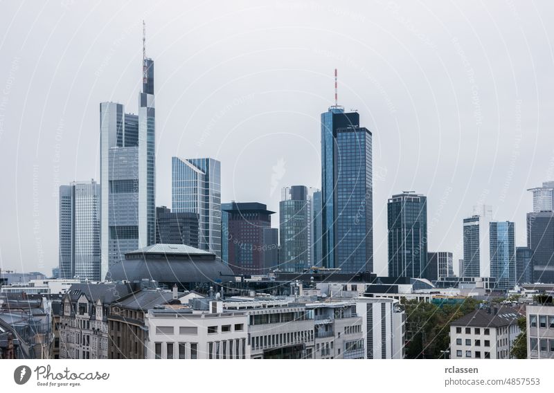 frankfurt am main financial district skyline architecture outlook banks brexit cityscape Euro building office European Union europe travel center bussines