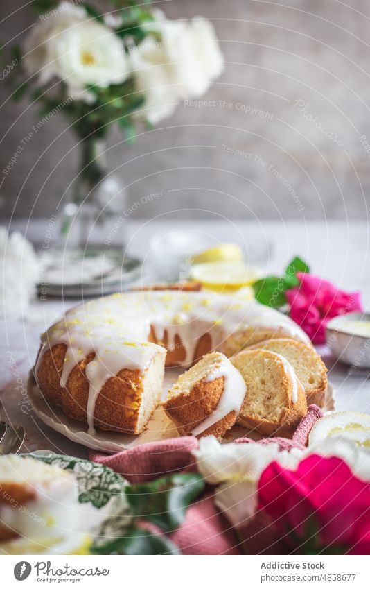 Super fluffy lemon cake food homemade baked bakery pastry sweet sugar dessert pie yellow closeup fresh sponge cake soft delicious tasty muffin biscuit breakfast