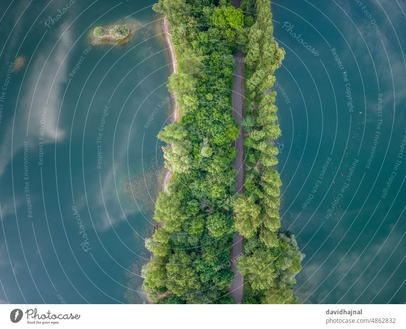 Aerial view of the Rohrhofer lake near Brühl. Pond Lake Quarry lake rohrhof tube yard Germany Rhine River Sunrise Morning Dawn panorama panoramic