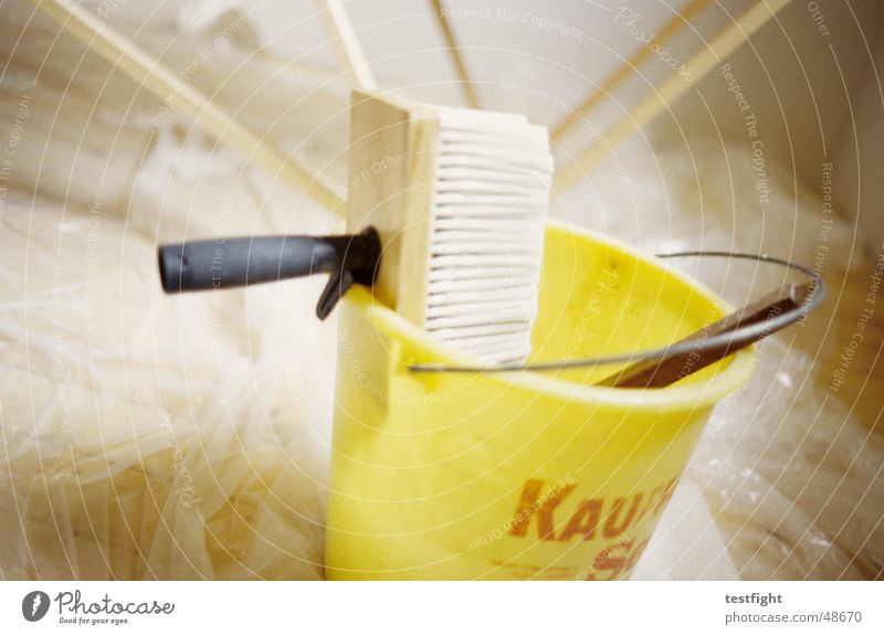 wallpaper To wallpaper Wallpaper Adhesive Bucket Redecorate Glue Room Yellow Paintbrush