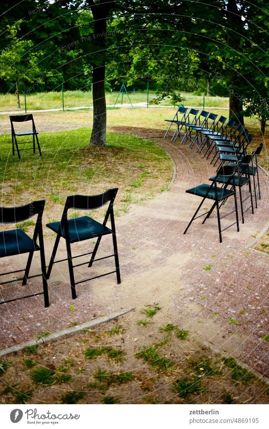 chair circle Free Garden Grass Curve Empty Arrangement Lawn Row Sit seat stacking chair Chair Event Assembly Meadow meeting Meeting Circle Study group