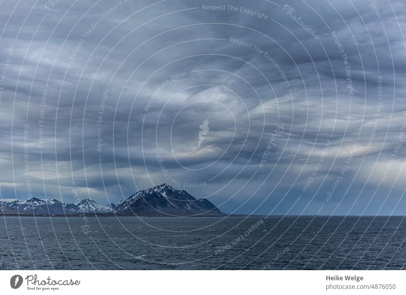 Spitsbergen longyearbyen Spitzbergen Clouds Sky Exterior shot Norway Scandinavia The Arctic Snow Mountain Vacation & Travel Landscape Water North Fjord coast