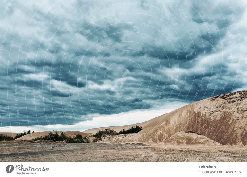 Drama baby Apocalyptic sentiment Gravel pit Sand Storm Gale Rain Clouds Sky dunes Gravel plant Dramatic Dramatic art Environment Nature Climate Climate change