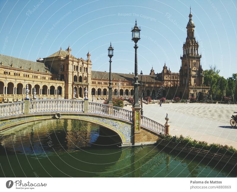 Seville Spain sevilla Europe Summer Sky Lake Bridge Architecture Exterior shot Vacation & Travel Monument Culture Town Landmark Tourism Tourist Attraction