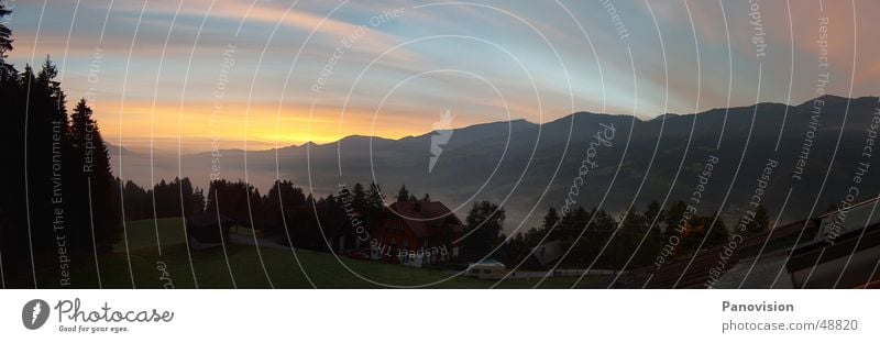 Summer evening in Birnberg House (Residential Structure) Evening 1000 colours maneu manu Schladming Summery Dusk Veil of cloud Band of cloud Cloud formation