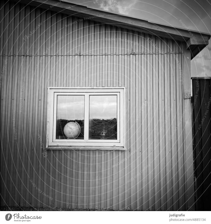 Cottage at the harbor Hut Corrugated iron roof Roof Corrugated sheet iron Wooden hut House (Residential Structure) Wooden house lines Denmark Jutland