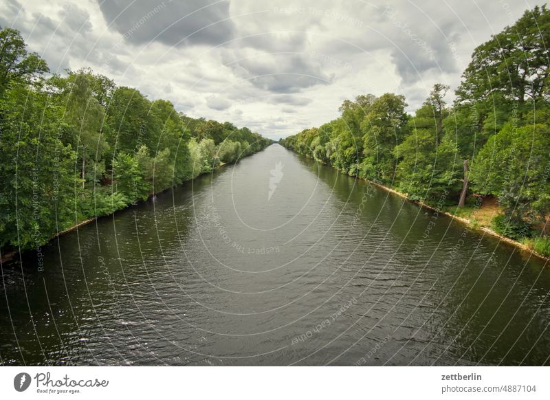 Hohenzollern Canal (Berlin Navigation Canal) Vantage point Far-off places far vision Direct Sky hohenzollern channel Horizon Channel Landscape Reinickendorf