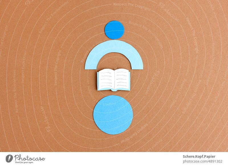 Balance figure #2: Reading Figure balance Paper illustration Face Illustration Human being Symbols and metaphors focus Symmetry research Book library