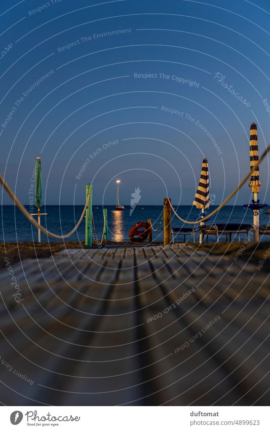 Path from wooden planks to the sea in the evening Lanes & trails vacation Italy Beach Ocean Vacation & Travel Sand Symmetry Relaxation Water Summer Sky Tourism