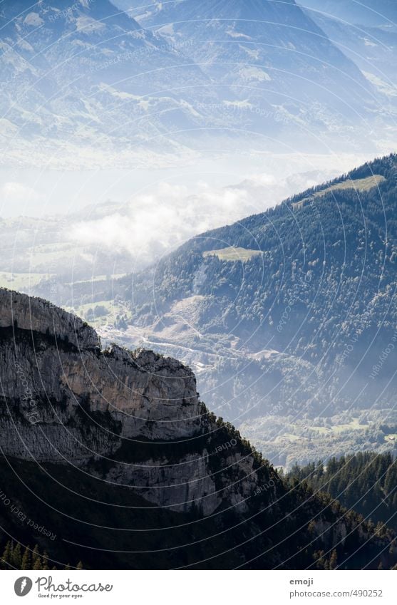 downhill Environment Nature Rock Alps Mountain Valley Natural Blue Colour photo Exterior shot Deserted Day Panorama (View)