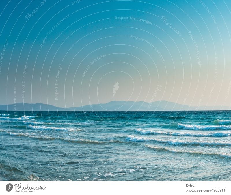 Riplpe Sea Ocean Water Surface With Small Waves. aqua beautiful blue copy space deep foam horizon landscape nature nobody ocean outdoor ripple scene scenic sea