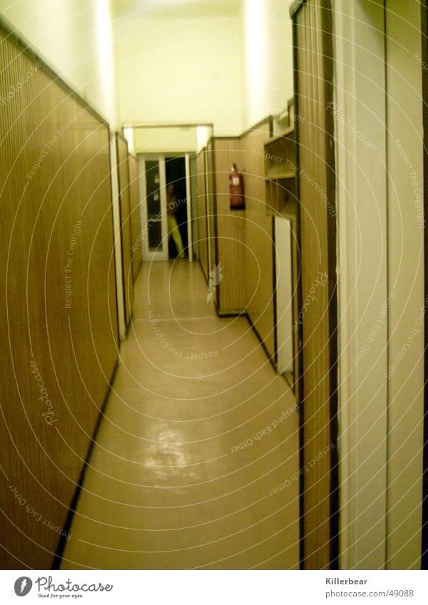 retro hallway Narrow Brown White Yellow Hallway Long Gloomy Grief Interior shot Hungarian földvar Sadness Boredom Old Bright Corridor