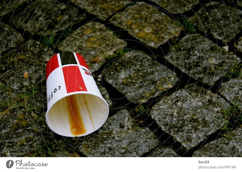 coffee mug Cobblestones Mug Paper cup Empty Hard Coffee Stone Floor covering close Calm