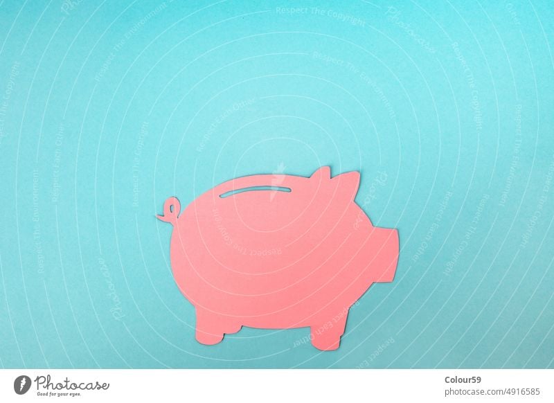 Cut out pink piggy bank money paper child draw background saving drawings concept rich economy craft save cut color happy art business symbol banking earnings