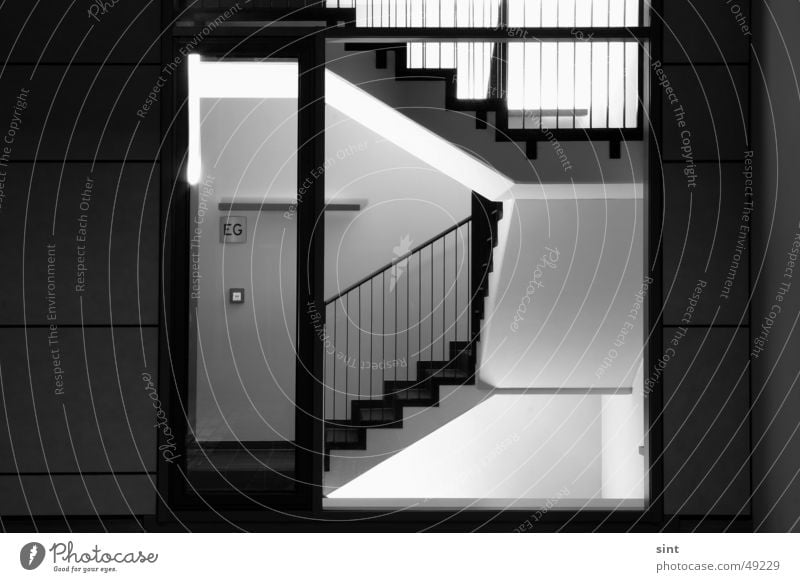 eg Light Night Midnight Window Dance floor Hallway Entrance Staircase (Hallway) ground floor Stairs Door architecture sint Night shot staircase steps bw