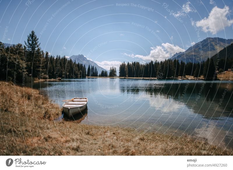 Mountain lake Arnisee in Uri, Switzerland Vantage point Clouds panorama Hill Water Body of water Weather Tourism central switzerland little cloud