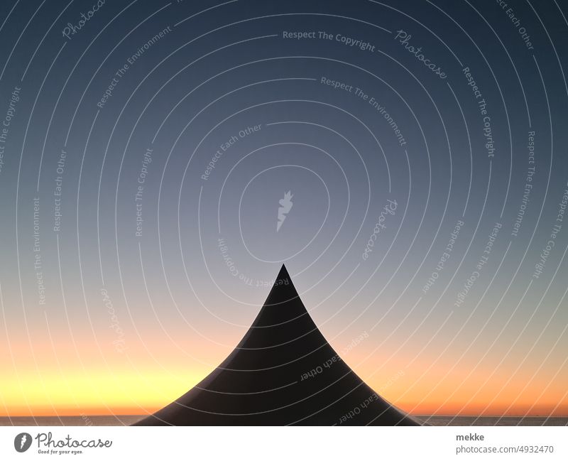 Triangular dark hole in the sunset or a photo opened up after all Pavilion Roof Summer Night Light Dark Building Evening Sky Twilight Illuminate Glow Bright