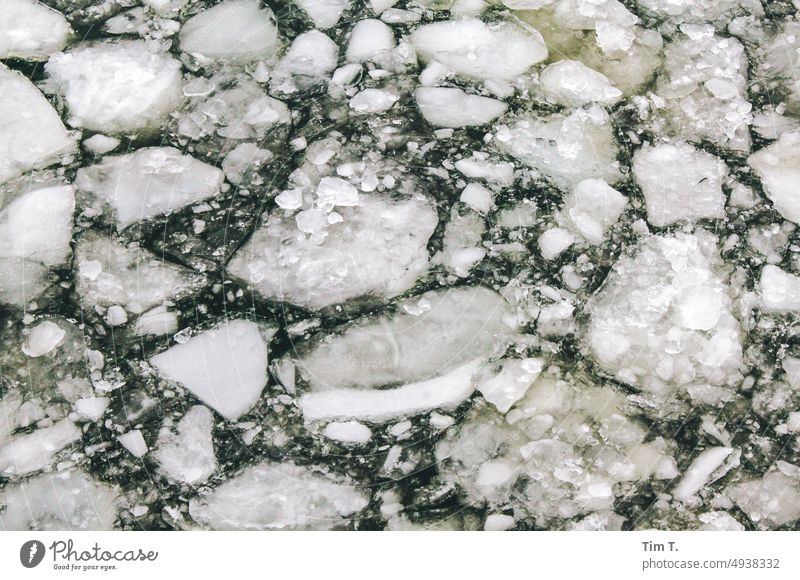 Ice floes float down the Spree Berlin River mitte Winter City Capital city Town Germany Colour photo Downtown Berlin Sightseeing Day Snow