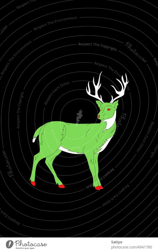 four legged animal Animal Deer Roe deer Animal portrait Animal face Forest Green Shot Nature Exterior shot wild animals horned animal animal farm