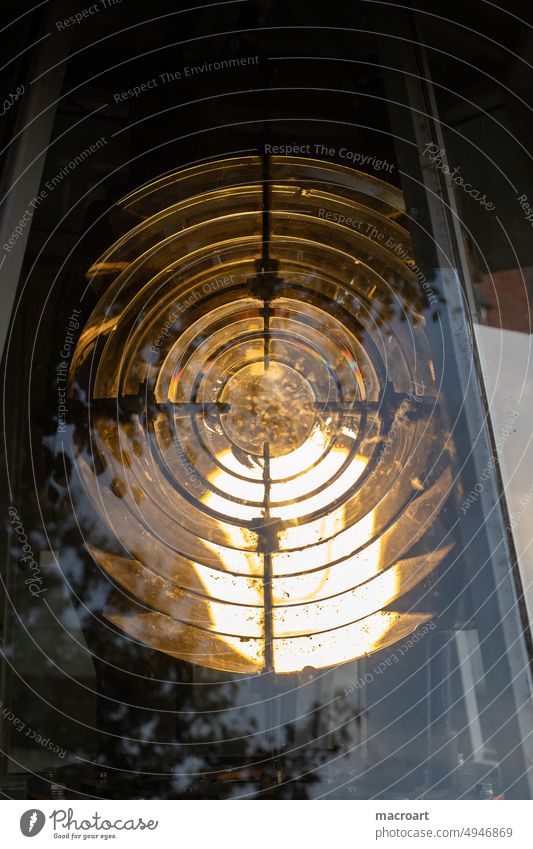 Lamp of a lighthouse Cap Arkona Cap Arcona Lighthouse Detail slats Glass Cylinder luminescent Baltic Sea Rügen