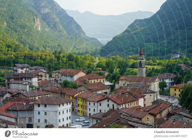 Road to Asiago near Pedescala Europe Italy Veneto Vicenza day green landscape mountain photography summer town travel valley view village