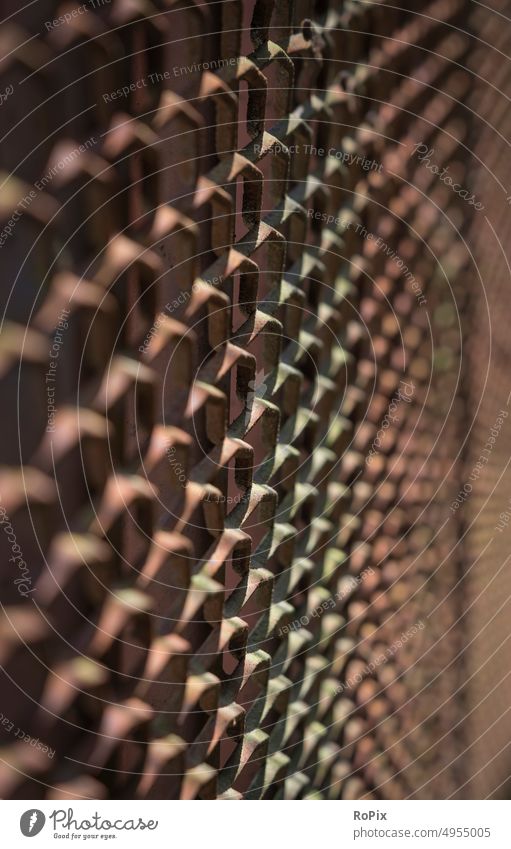 Barrier fence in an old industrial plant. slats Aspire Fence Waves Garden fence wavy lines Architecture Modern Abstract Facade Economy real estate technique