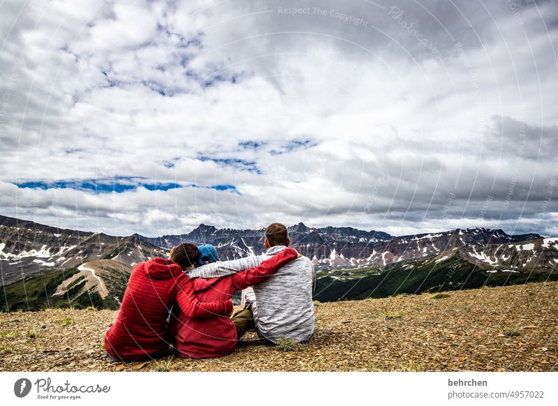 on the road together Jasper national park Family & Relations Clouds Freedom Mountain Forest Rocky Mountains Vacation & Travel Tourism Wanderlust Far-off places