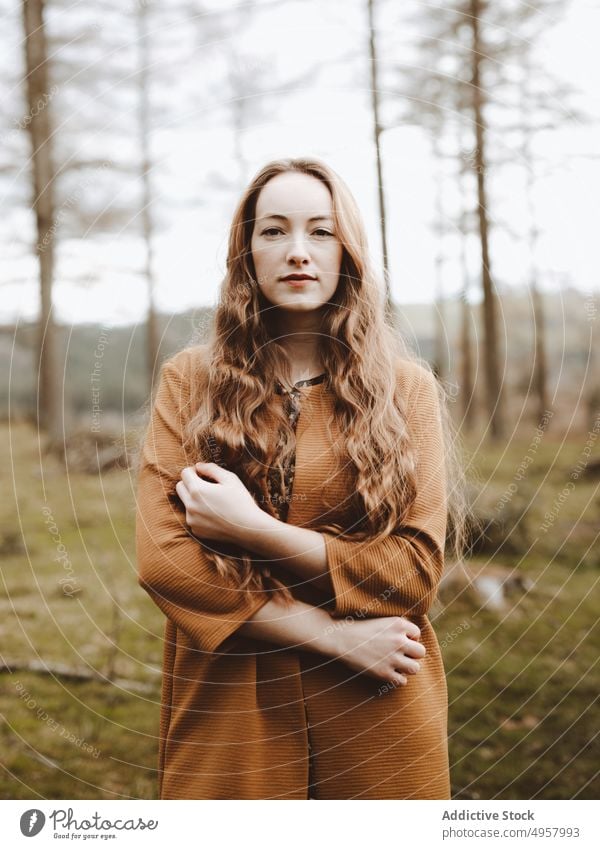 Young hipster woman in the countryside girl nature young person lifestyle summer model beauty hair outdoors casual fashion background caucasian natural face