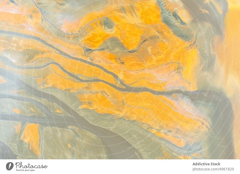 Colorful textures on sandy terrain at mine site in Huelva river copper landscape park grey yellow colorful nature sulfide chemical hill mountain mining scenic