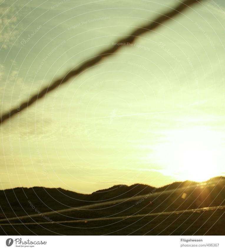 summer solstice Clouds Night sky Horizon Sun Solar eclipse Sunrise Sunset Sunlight Summer Wait Glow Vacation & Travel Memory Love End Beginning Fence