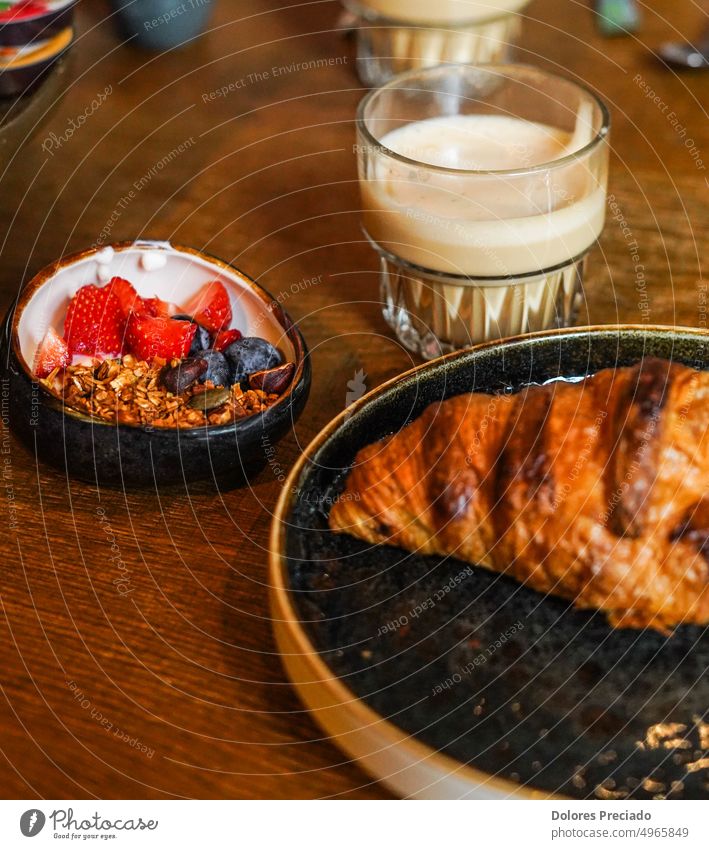 Continental breakfast in a small European hotel asian background baked bakery barbecue bread bun closeup cooking croissant cuisine delicious dinner dish egg