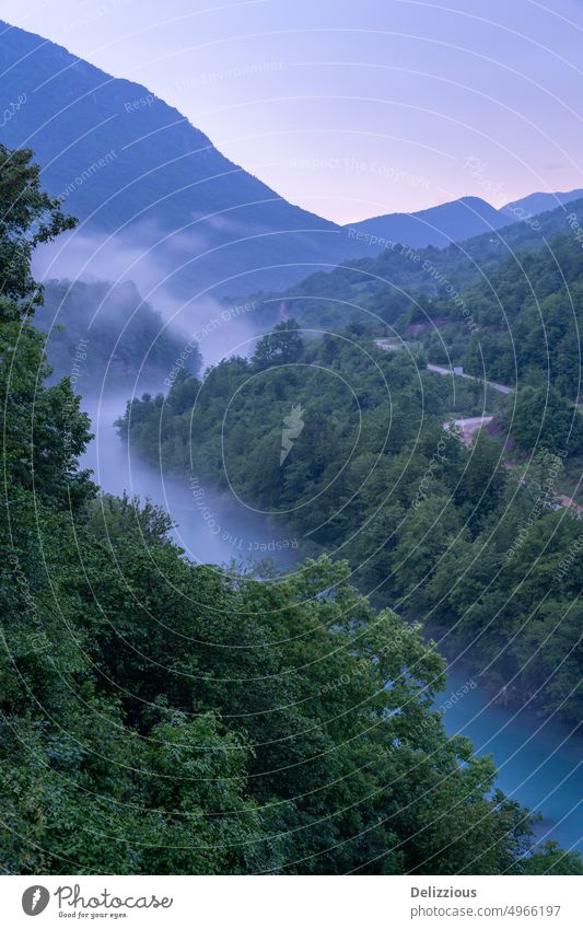 River border crossing between Bosnia Herzegovina and Montenegro, vertical bosnia herzegovina montenegro countries country passing road mountains mountainous