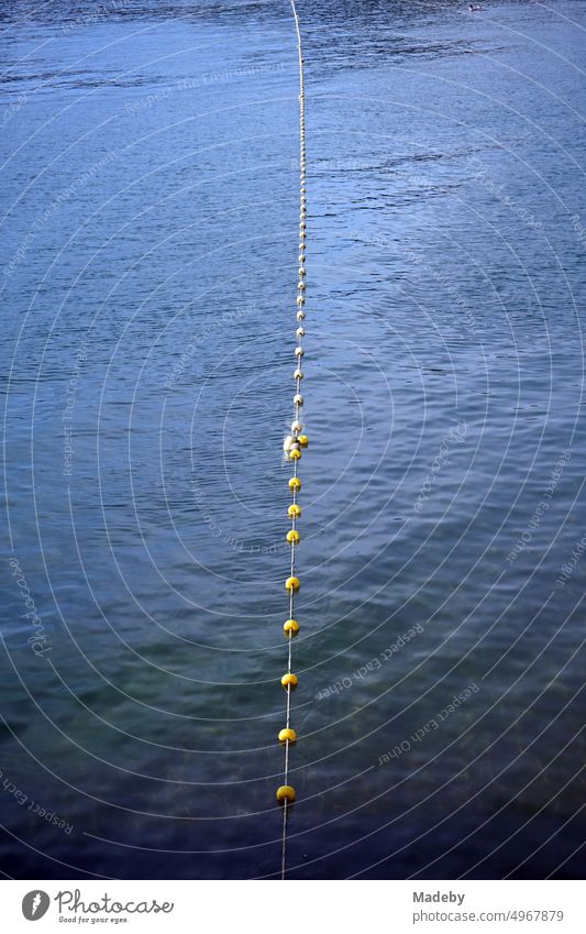 Floats and buoys mark the swimming area at Güzelcehisar beach near Inkumu in Bartin province in summer on the Black Sea in Turkey Home country tourism Tourism