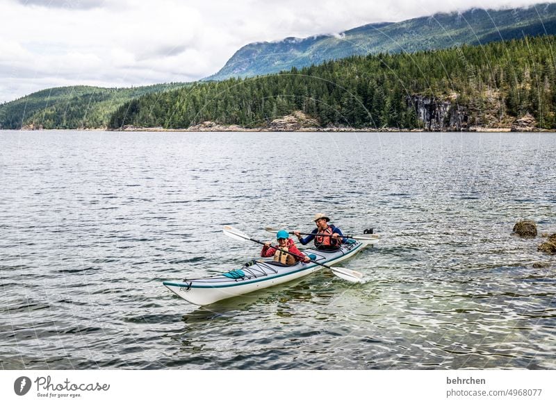 water stories Sunshine Coast Clouds Water Forest Mountain Boating trip Lake Landscape mountain lake North America Nature Sky Far-off places Wanderlust