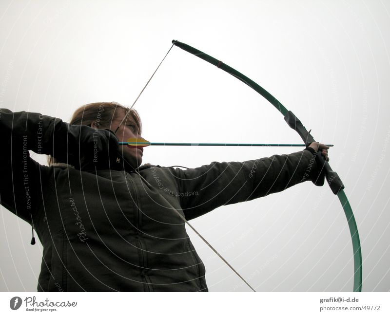 Bow Fairy Shoot Aim Woman Green Arch Arrow Sky Exterior shot