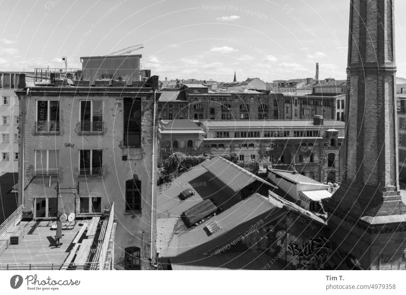 Berlin Prenzlauer Berg bnw Interior courtyard Town Downtown Deserted Day Black & white photo Capital city b/w Architecture Old town Exterior shot