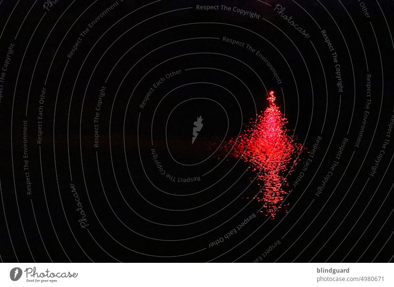 there's always somewhere a light in the dark Light Water reflection Road marking Reflection Deserted Exterior shot Main Night Dark Illuminate Red Waves Movement