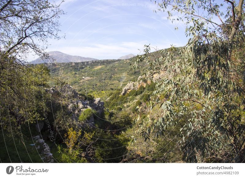 Scenic view of the landscape of Crete crete greece island scenery nature mountain sky tree mountains beautiful season background tourism autumn yellow blue