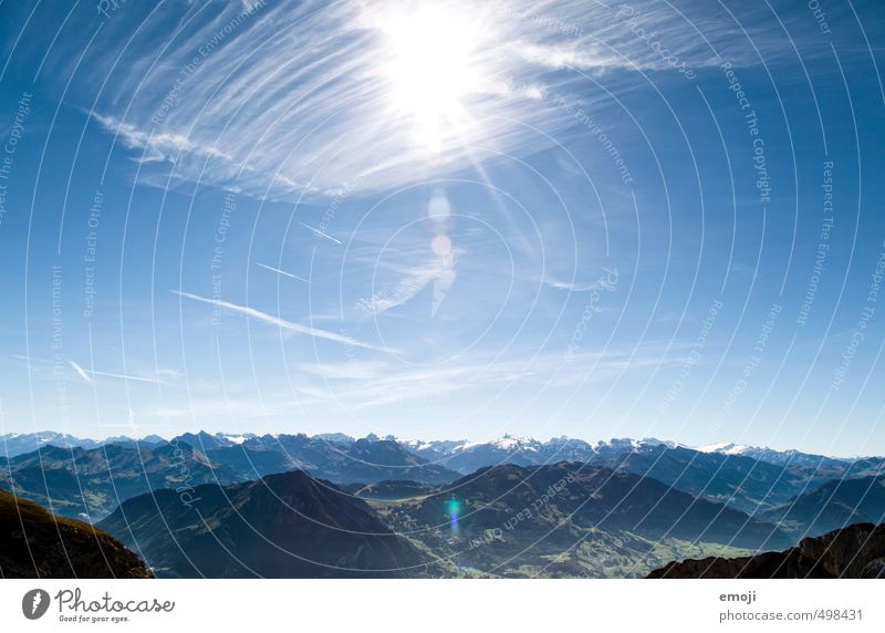 Cleaning windows Environment Nature Sky Cloudless sky Sun Summer Beautiful weather Alps Mountain Peak Natural Blue Switzerland Colour photo Exterior shot