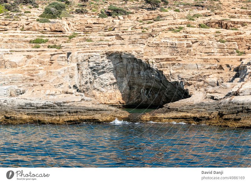 Giola lagoon without people, Thassos, Greece alyki background beach beautiful blue cliff coast coastline cruise destination europe giola giola natural pool