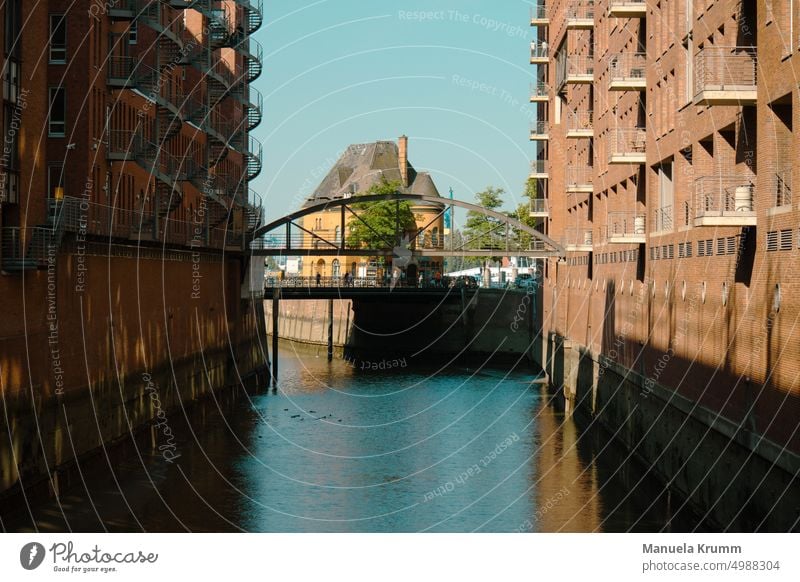 Speicherstadt Hamburg storehouse city Old warehouse district Architecture Water Tourist Attraction Landmark Historic Building Brick Channel Germany