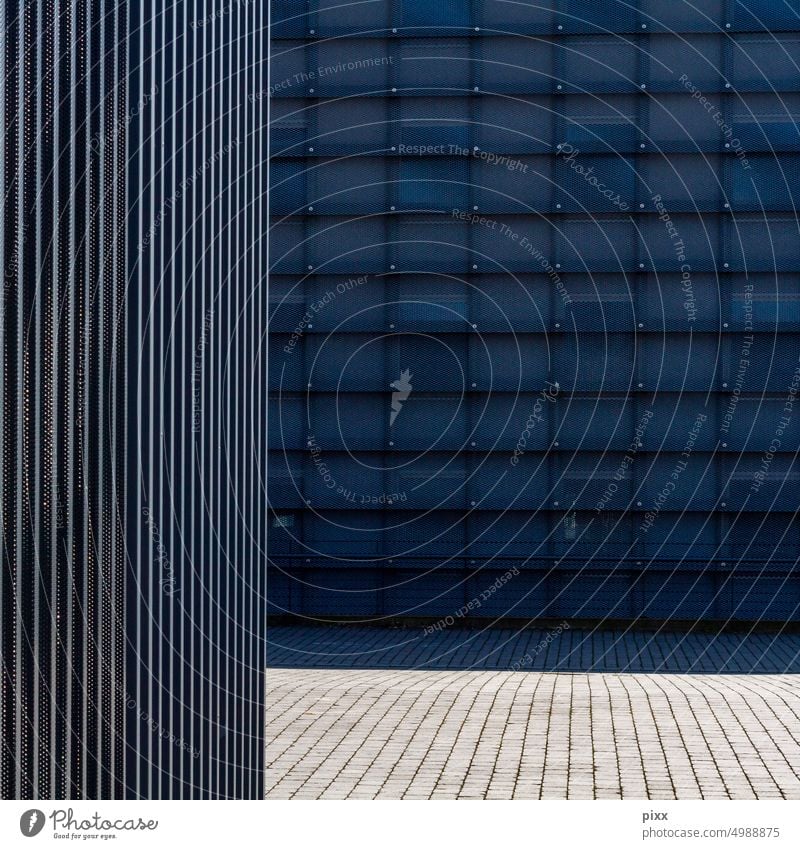 Glass and steel facades cast shadows in the sunlight Facade Cladding Surface Architecture Light Shadow Sunlight Square Vertical Horizontal urban City urbanity