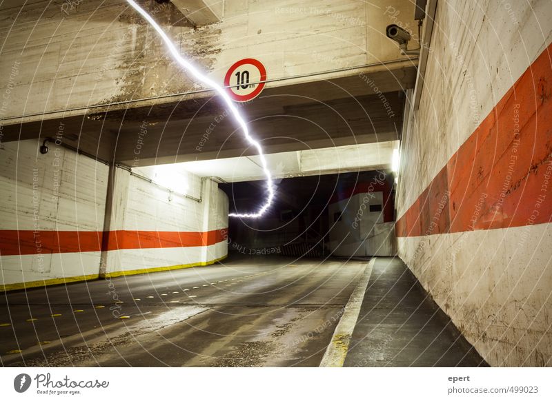 Park Light System II Parking garage Wall (barrier) Wall (building) Street Tunnel lightning bolt Radiation Sunbeam Electricity Movement Illuminate Town Energy